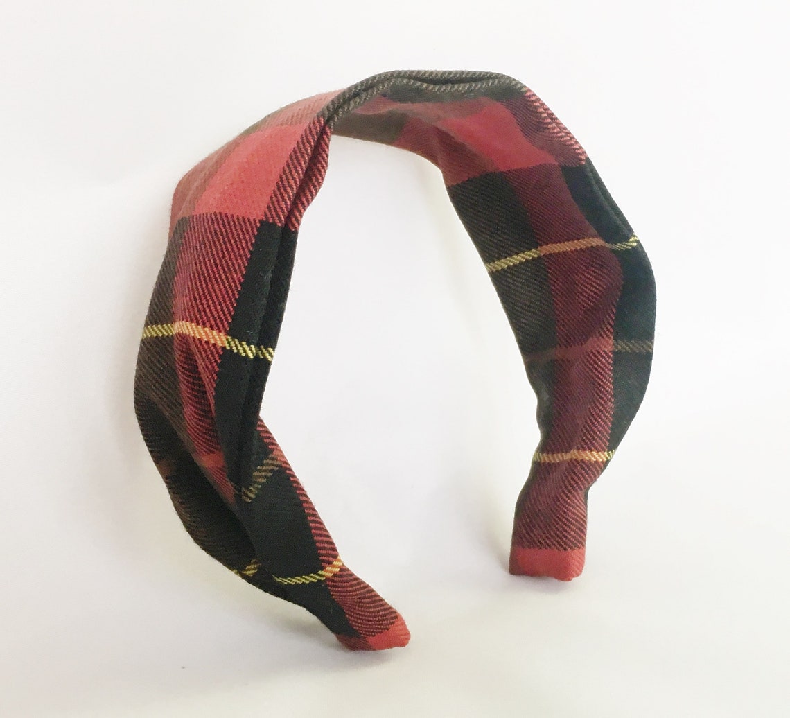 English Wool Plaid Headband, Plaid Headbands, Wool Headband, Unique