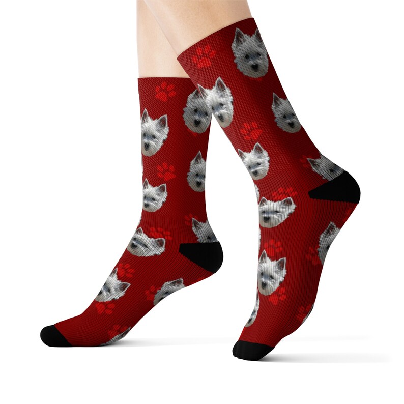 Face socks, Custom dog socks, Custom photo socks, Custom face socks, Your dog on socks, Mother's Day, Dog lover gift, Personalized gift Red