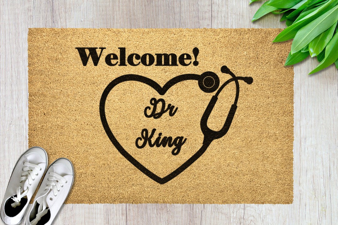 Custom Door Mat Personalized Doormat With Name Doctor Nurse Etsy