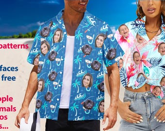 Custom Hawaiian Face Shirt: Personalized Tropical Flower Button-Down
