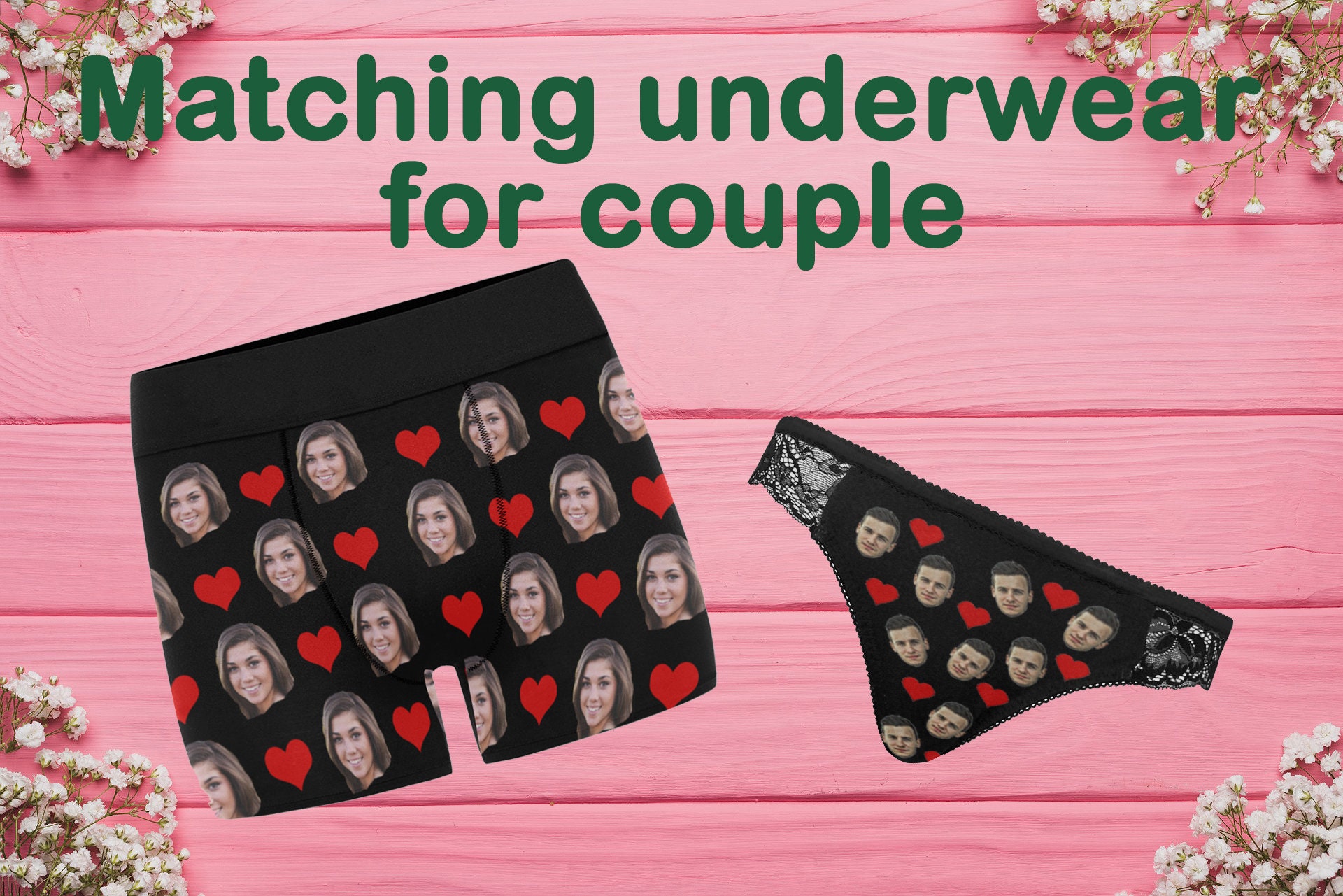 USAHTOOQ SALES Couples Matching Underwear, Set of 2 Pieces, Family Look Men  : M , Women : M