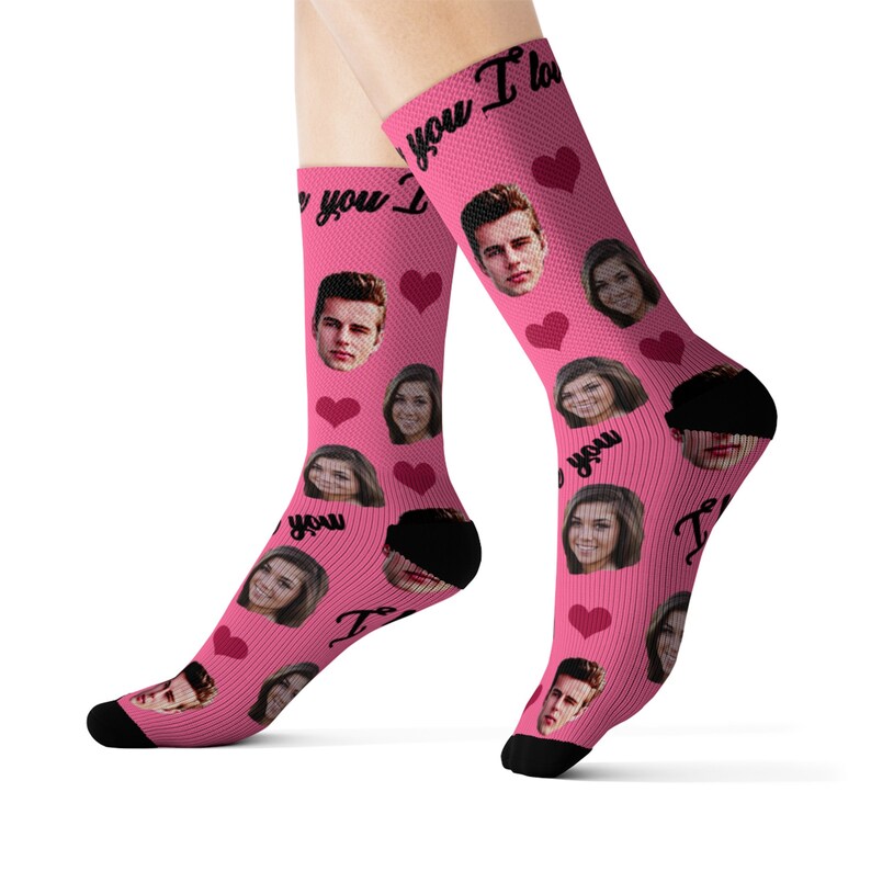 Custom face socks, Custom Photo socks, Personalized Mother's Day gift, Valentine's day gift for him, Christmas gift, Pink