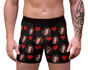 Personalized boxers briefs with picture, custom underwear, gift for him, gift for husband, boyfriend, Wedding gift, Valentine's day