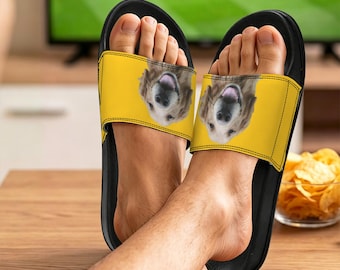 Gepersonaliseerde sandalen met foto, teenslippers met aangepaste tekst