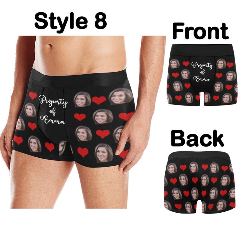Personalized boxer briefs custom face underwear, Men's underwear Photo Boxer Briefs, Valentine's day gift for him/husband, Wedding gift, image 10