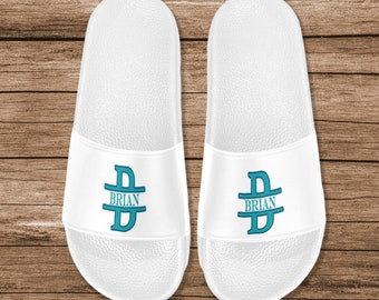 Personalized Slide Sandals, Custom Monogram Slippers, Custom Name Sandals, Valentine's Day gift, Christmas gift, Personalized Pool Slides