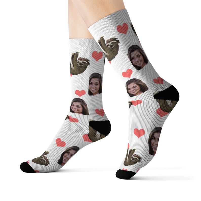 Custom face socks, Custom Photo socks, Personalized Mother's Day gift, Valentine's day gift for him, Christmas gift, White
