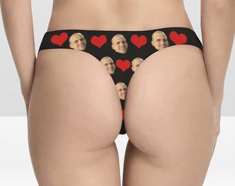 Personalized Women's Thongs Underwear, custom face underwear, Photo underwear, Valentine's Day gift for Her, Wedding gifts, Women's Thongs