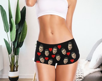 Personalized boxer briefs custom face underwear, Women's underwear Photo Boxer Briefs, Valentine's Day gift for Her, Wedding gifts,