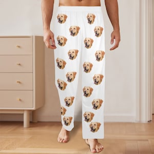 Personalized Men&#39;s Pajama Pants, Custom Photo Pajamas, Men&#39;s PJs With Photo, Valentine&#39;s Day gift for him, Christmas gift, Boyfriend Gift