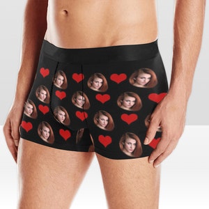 Personalized boxers briefs with picture, custom underwear, gift for him, gift for husband, boyfriend, Wedding gift, Valentine&#39;s day