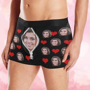 Personalized boxer briefs custom face underwear, Men&#39;s underwear Photo Boxer Briefs, Valentine&#39;s day gift for him/husband, Wedding gift,
