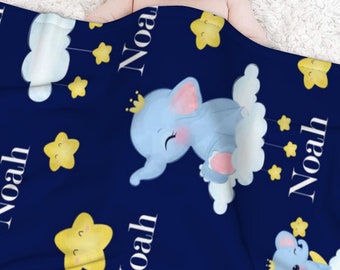 Gepersonaliseerde babydeken: pluche nertsdeken met naam en pictogram