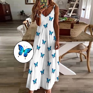 Long Flowy Boho Dress Spaghetti Strap - Etsy