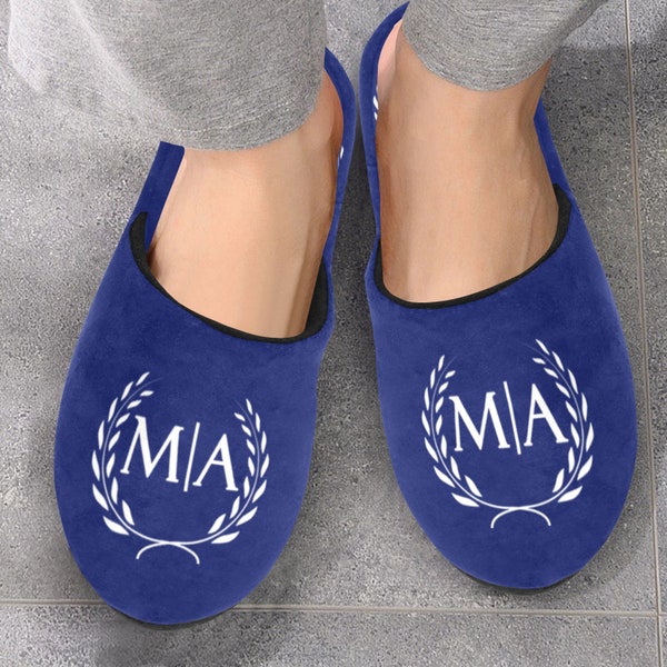 Personalized Plush Slippers, Custom Cotton Slides, Monogram Slippers, Christmas Gifts, Gift for Groom, Bachelor Party Gifts,