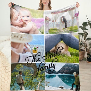 Custom photo Blanket collage Blanket custom picture gift personalized baby blanket anniversary Father&#39;s day, Mother&#39;s day gift