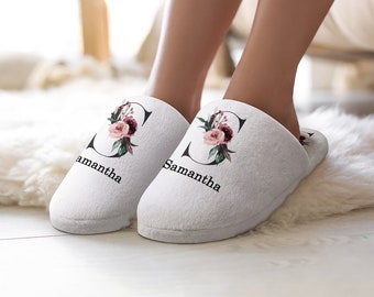 Gepersonaliseerde katoenen pantoffels, op maat gemaakte, gezellige pluche fotoslippers, gepersonaliseerd kerstcadeau, vrijgezellenfeestcadeau, beste vakantiecadeau