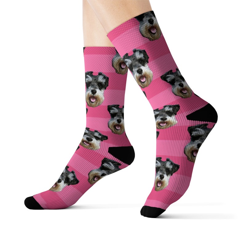 Face socks, Custom dog socks, Custom photo socks, Custom face socks, Your dog on socks, Mother's Day, Dog lover gift, Personalized gift Pink stripes