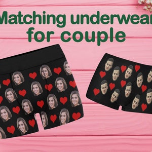Custom Face Underwear Personalized with face, Matching Couples Underwear, Valentine&#39;s Day gift, Boyfriend gift, Girlfriend gift Wedding gift