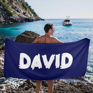 Personalized Beach Towel with Name, Customized Beach Towel for Men, Personalized with Name, Gift for Him, Groomsmen Gift, Boyfriend Gift