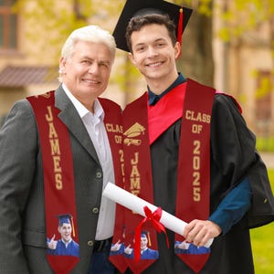 Benutzerdefinierte Abschluss Stola, Klasse von 2025, personalisierte Stola, personalisierte Schärpe, Geschenk für graduierter, CustomText Graduierte Stola, Universität