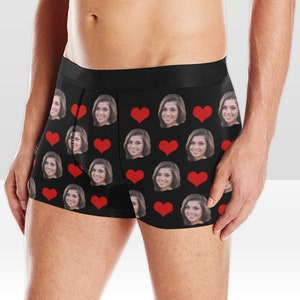 Personalized boxer briefs custom face underwear, Men's underwear Photo Boxer Briefs, Valentine's day gift for him/husband, Wedding gift, image 1