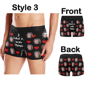 Personalized boxer briefs custom face underwear, Men's underwear Photo Boxer Briefs, Valentine's day gift for him/husband, Wedding gift, image 5