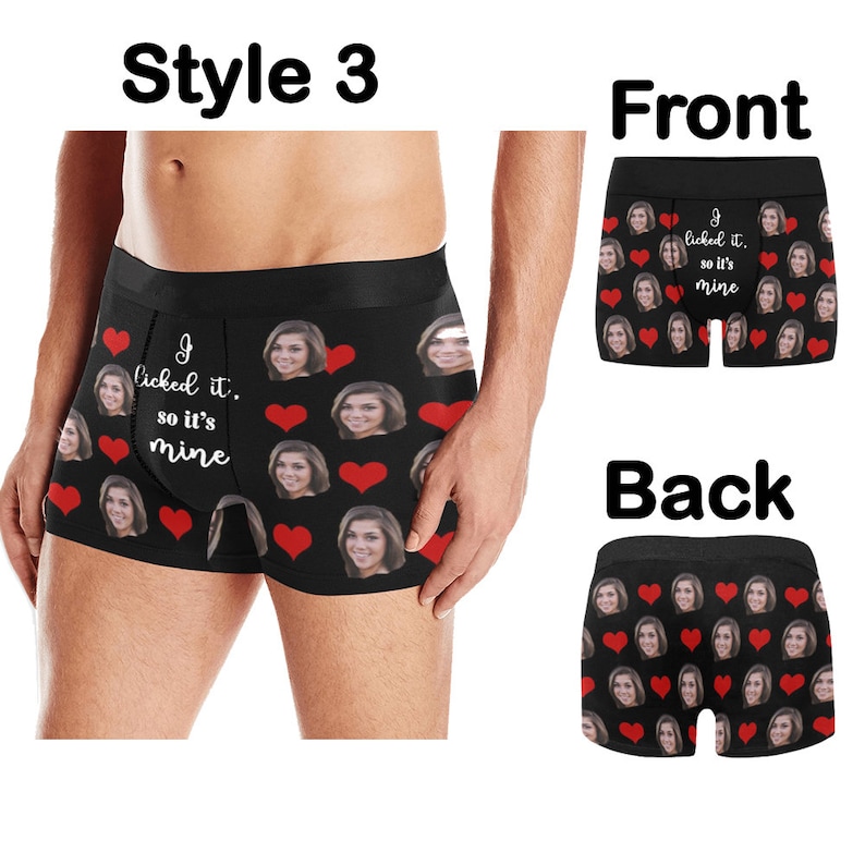 Personalized boxer briefs custom face underwear, Men's underwear Photo Boxer Briefs, Valentine's day gift for him/husband, Wedding gift, image 5