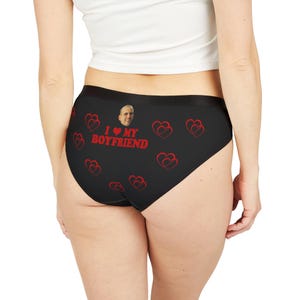 Personalized Women&#39;s Underwear, I Heart My Boyfriend, Custom Face Underwear, Valentine&#39;s Day gift for Her, Wedding Gifts