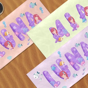 Personalized Mermaid Beach Towel: Custom Name, Summer Gift for Girls