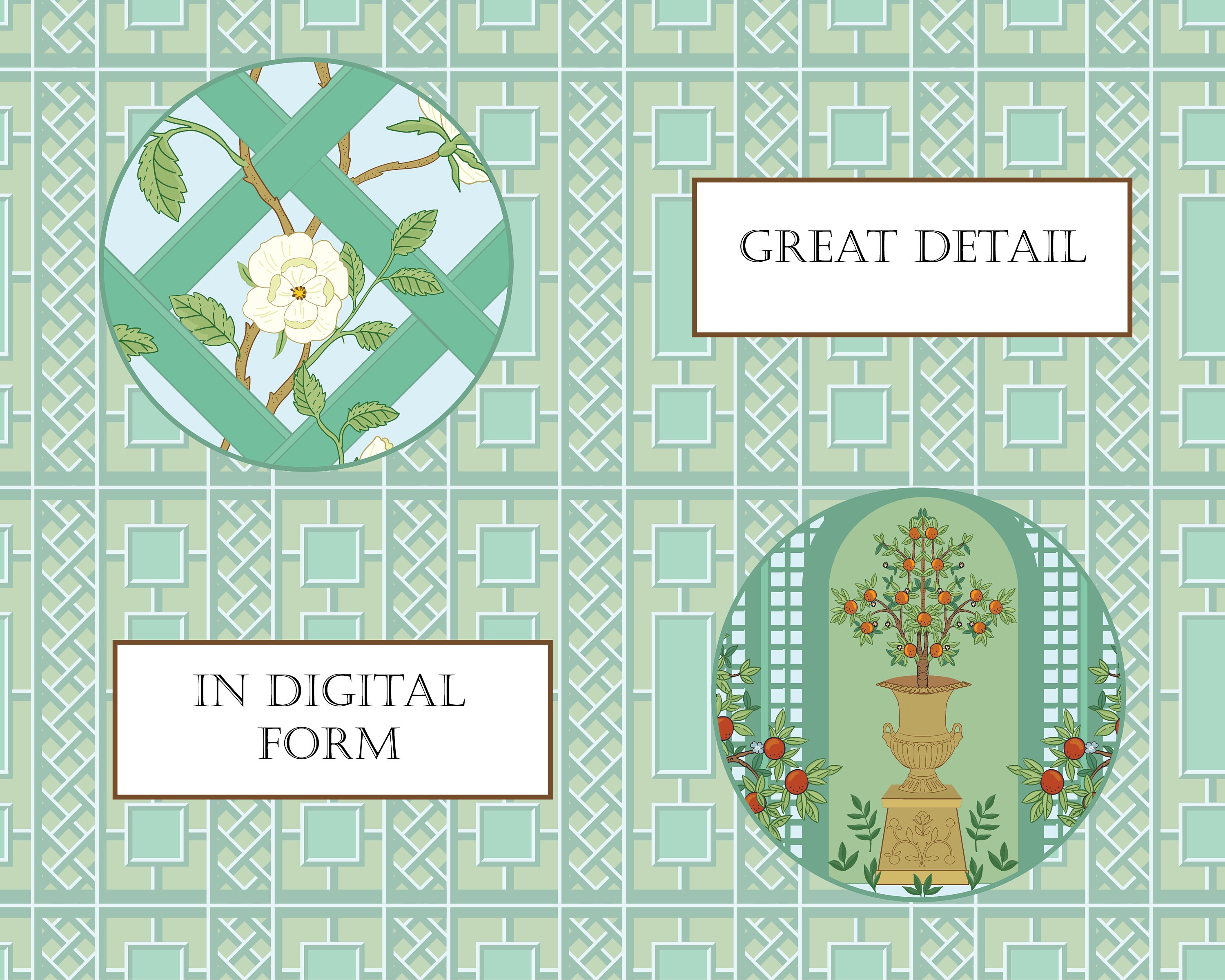 Garden Trellis Digital Papers, Garden Scrapbook Paper, Preppy Digital ...