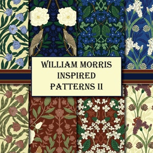 William Morris Digital Papers, Art Nouveau Digital Paper, Decoupage, Papier do scrapbookingu, Powtarzające się wzory