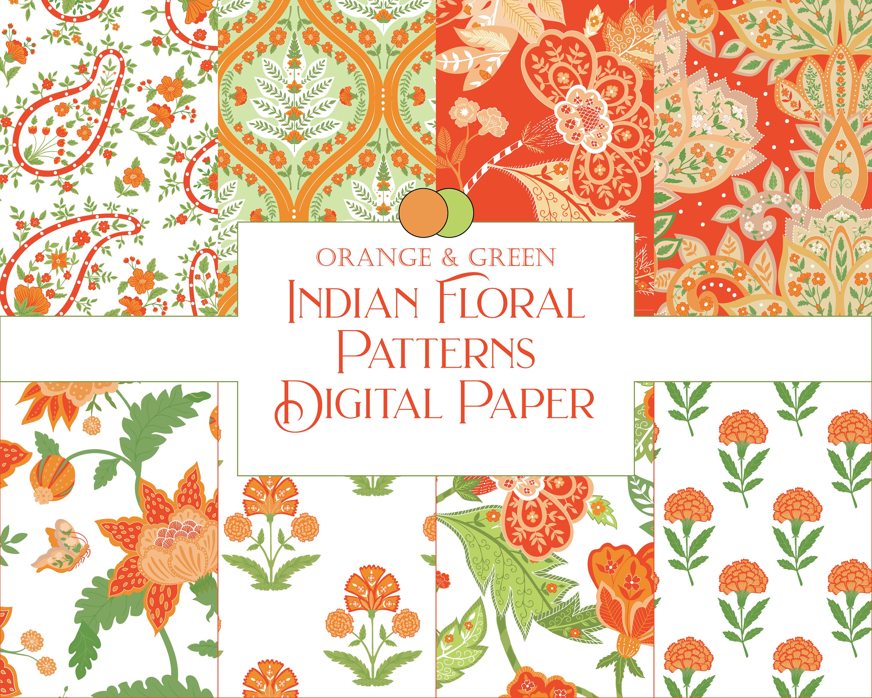 Instant Download // Colorful Indian Fabric Patterns Digital Paper Pack//  Seamless Photoshop
