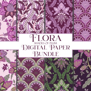Paars digitaal papier, luxe digitaal papier, barokke damast koninklijke patronen, briefpapier decoupage naadloze herhalingspatronen