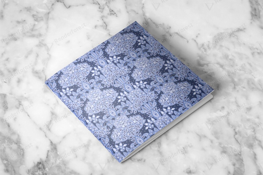 Boho Pattern Digital Paper Blue and White Wallpaper Chintz | Etsy