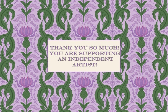 William Morris Inspired Thistle Patterns, Seamless Art William Morris Inspired Thistle Patterns, Seamless Art