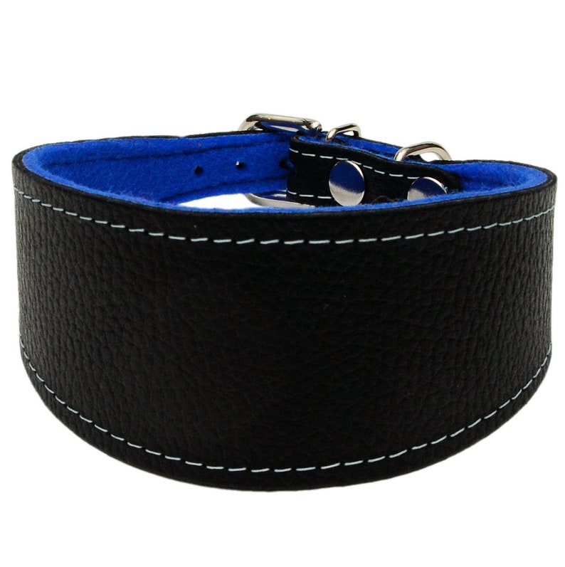 Dog Collar Greyhound Saluki Lurcher Whippet BLACK Real Leather Etsy UK