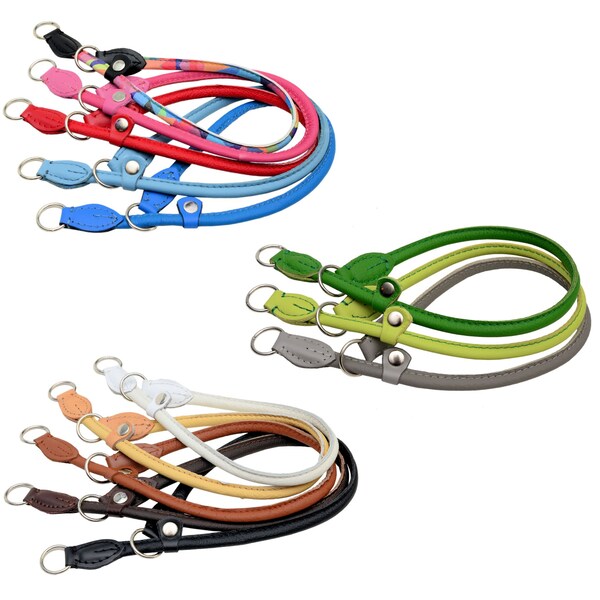 HandMade Real Leather Rolled Slip Dog Choker Colorful Collars