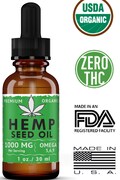 Organic Hemp Seed Oil 1oz Dropper 1000mg Unrefined Dietary Supplement Pain-Stress-Anxiety SAME DAY SHIPPING Order before 3PM Florida Time product logo
