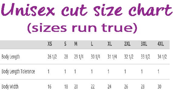 Morning Lavender Size Chart