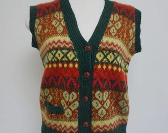 Colete Fair Isle dos anos 1970