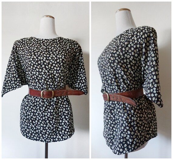 1990s Ditsy Floral Blouse