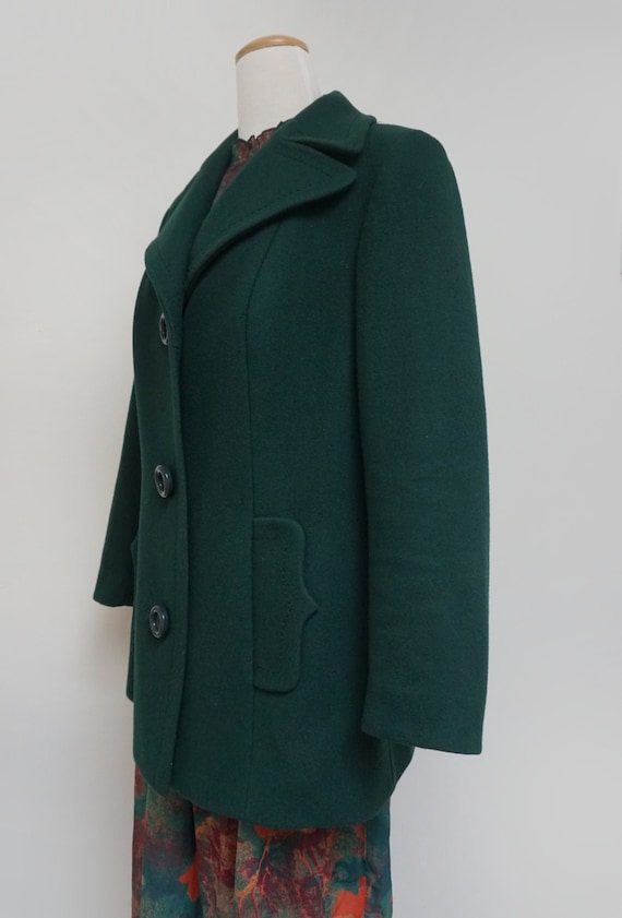 1970s Forest Green Wool Coat | Medium - image 3