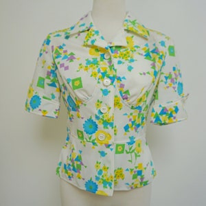 1960s Floral Blouse | True Vintage | Swinging Sixties | Twiggy Mary Quant