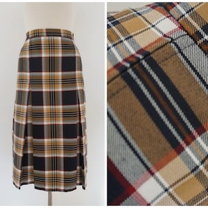 1970s Tartan Skirt | Made in Ireland | Plaid Skirt | Vintage Kilt | Size Large