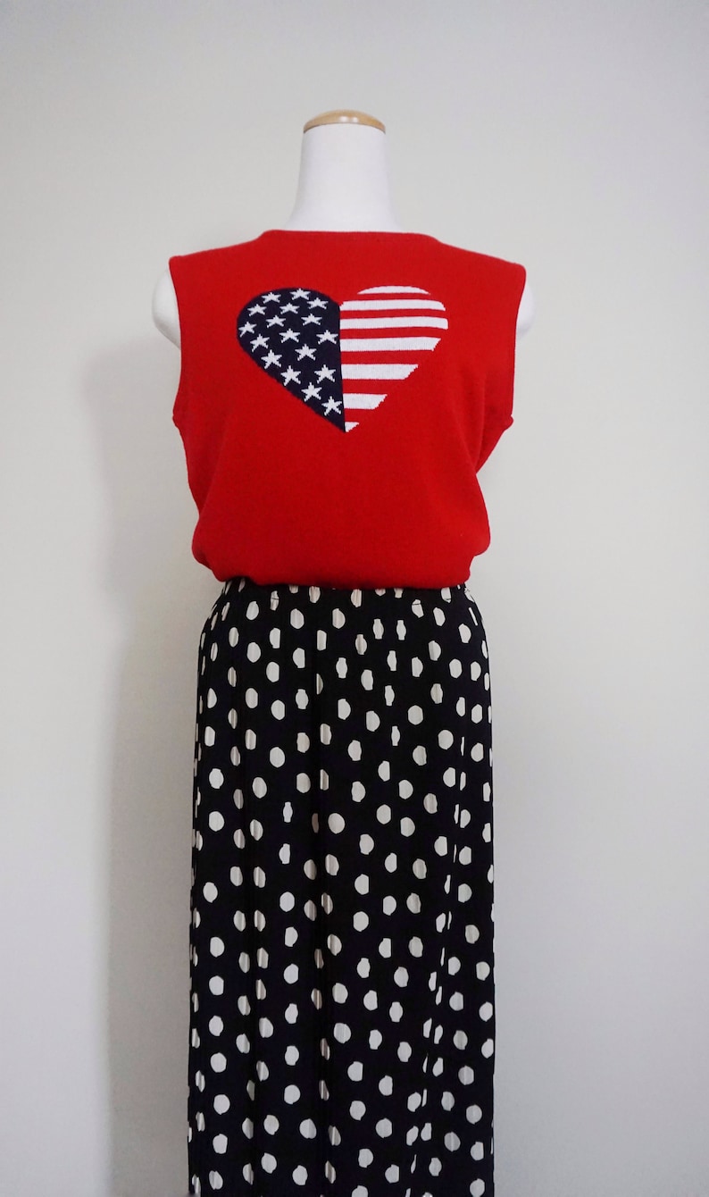 1980s Plisse Polka Dot Midi Skirt
