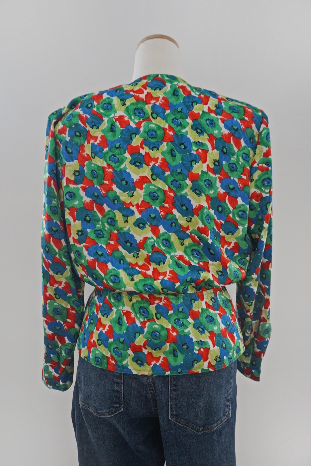 Vintage Floral Wrap Blouse