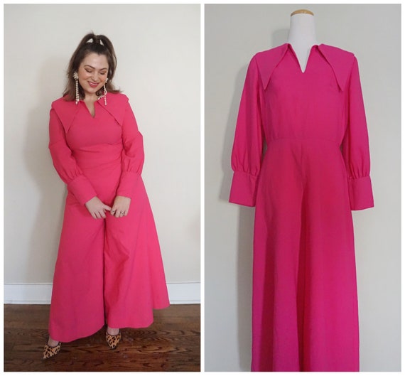Incredible 1970s Jumpsuit in Hot Pink