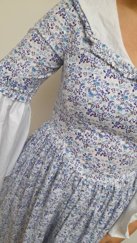 Camellia ~ adorable handmade 1970s cotton pink prairie dress