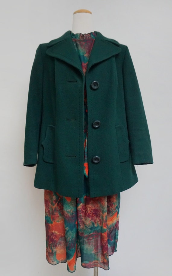 1970s Forest Green Wool Coat | Medium - image 5